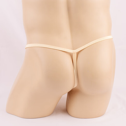 Ye Zimei men's sexy underwear ultra-thin transparent ice ribbon set thong men's T-pants men's see-through sexy underwear 4058 flesh color one size fits all closed mouth