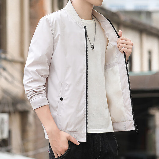 凡客诚品（VANCL）【雷军同款】男士外套春秋季新款短款棒球服纯色百搭修身韩版夹克 K12109黑色 2XL