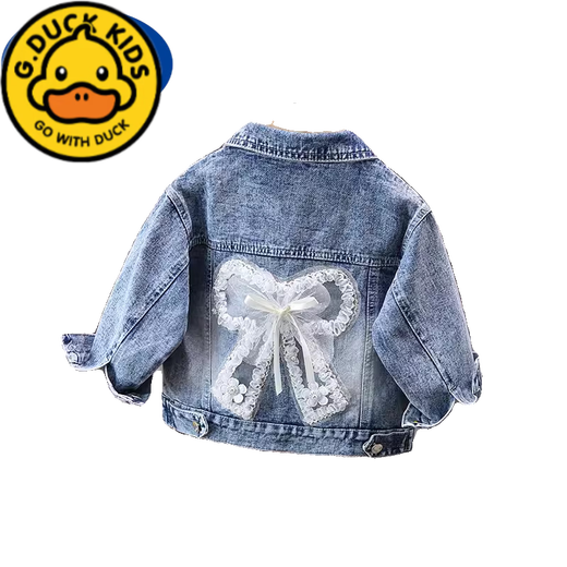G.DuckKids Jacket de mezclilla para niños Tesoro de niñas Grandes niños 2025 Ropa de primavera y otoño Top nuevo de mezclilla de moda para estudiantes de primaria y secundaria niñas 723 cuentas