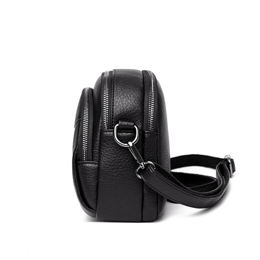 Beijing-Kauf von Frauentasche 2025 Neues modisches weiches Leder One-Shoulder-Shell-Tasche Frauen lässig vielseitige Crossbody-Tasche Handy-Tasche Schwarz schwarz
