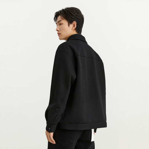 PEACEBIRD Men's Three-dimensional Jacquard Padded Jacket Fashion Casual Jacket Autumn and Winter Jacket Trend Black Padded Style 2 (Wide Type) XL