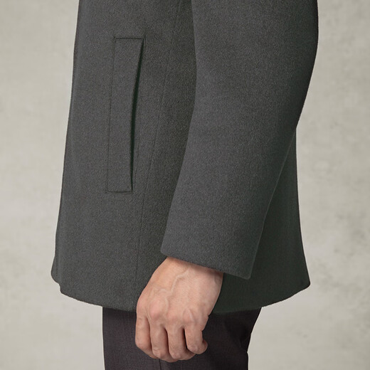 GORNIA men's casual business versatile standard blended comfortable woolen simple coat for men GBS22341193 Gray L