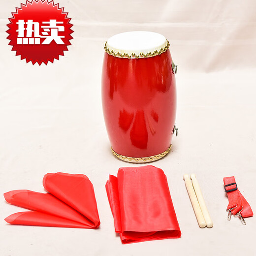 
9 12 14 15cm cowhide waist drum adult yangko waist drum children dance waist drum children percussion instrument 12cm waist drum + drum stick + strap + square scarf