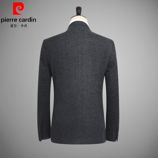 Pierre Cardin Chinese tunic suit for young men Chinese stand collar suit men's Chinese style Tang suit Chinese woolen jacket men's knitted 6622-dark gray-top + pants L 175-suitable for 120-130Jin Jin equals 0.5 kg