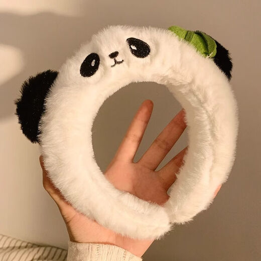 Haiyiduo Cute Cartoon Panda Plush Headband Women's Face Wash Special Makeup Funny Creative Headband Zoo Hairpin Hair Accessories Plush Panda Headband 1 Pack
