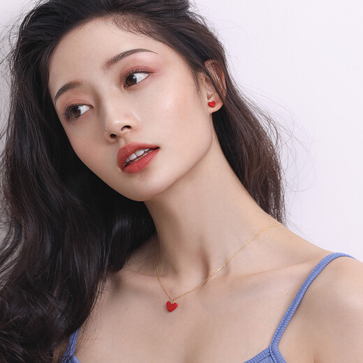 Liuguifu Jewelry 18K gold glitter O necklace for women, versatile plain gold chain, clavicle chain, can be worn as a pendant for birthday gifts, 18K gold, 0.55g, chain length approximately 45cm