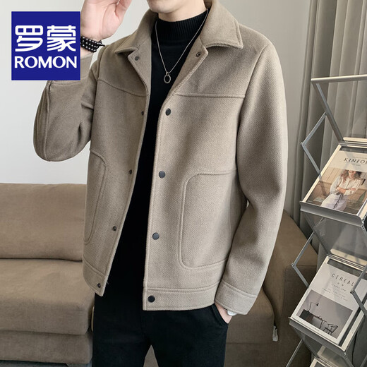Romon Woolen Jacket Men's Autumn and Winter 2025 New Men's Korean Style Trendy Loose, Handsome and Versatile Warm Woolen Jacket Brown 2XL Romon Woolen Jacket Men's Autumn and Winter 2025 New Men's Korean Style Trendy Loose, Handsome and Versatile Warm Woolen Jacket Brown 2XL