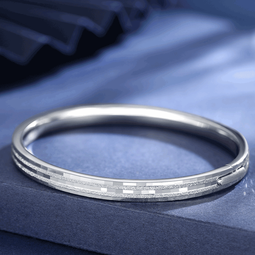 Kaibaolou pt950 platinum bracelet Royal concubine oval platinum bracelet bracelet frosted bright surface PT999 Mother's Day gift 19g solid mouth double sand 5mm remarks ring number customization