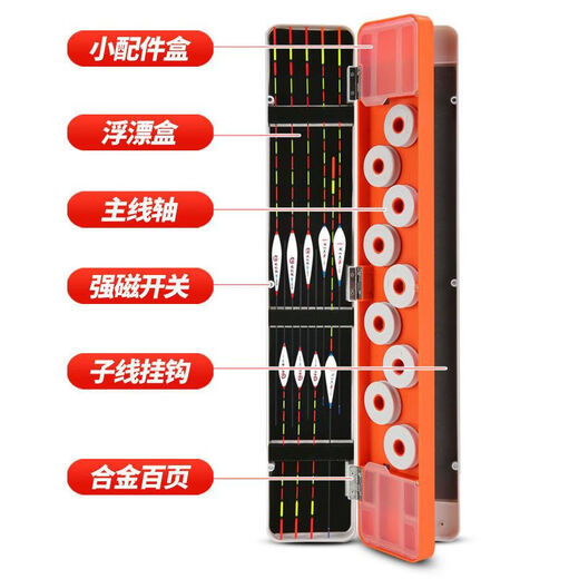 Zailu thickened multi-functional three-layer float box fishing three-in-one increased capacity main line box line box fish float box fishing gear three-layer float box 45cm large yellow croaker free 3 fish