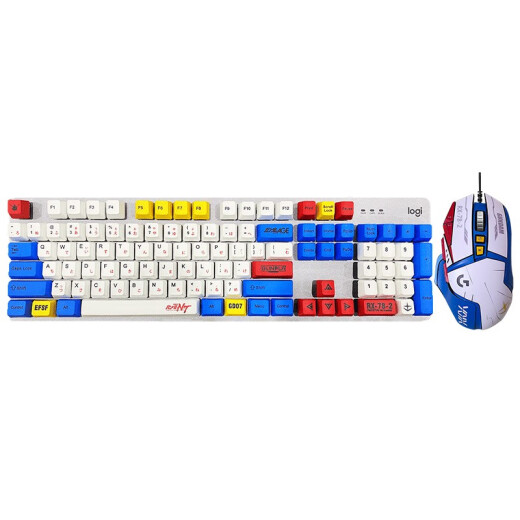 
Logitech G502 HERO wired gaming mouse weight K845 mechanical gaming e-sports keyboard and mouse suit Send boyfriend and girlfriend K845 red axis-blue and white + G502 HERO-blue and white stickers