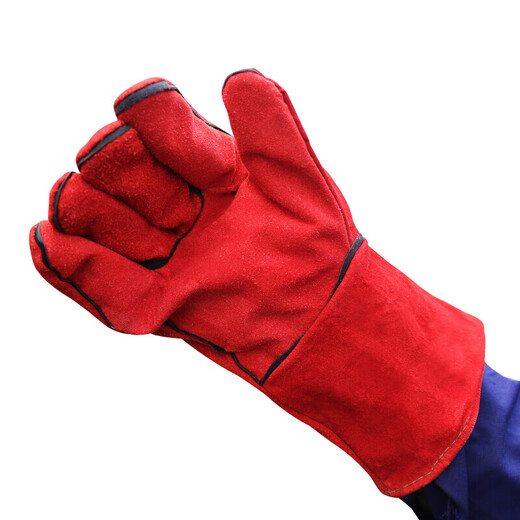 XMSJ Doppelschicht Lederhandschuhe Lange Schweißhandschuhe verdickte Verschleiß-resistente Wärmeisolierung feuersicheres Schneiden und Schleifen Guanshou Marke 1049 Schweißhand