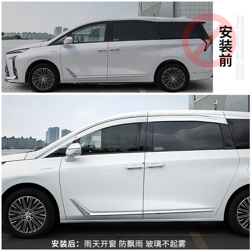 Jinxiu eignet sich für Buick GL8 Aluminiumlegierung sonnig und regensicheres Auto Modifikation Luzun Speziales Zubehör Fettkopf Fisch B653T/ES28T/AVIA Sunny und Regenschutz 6 Stücke [