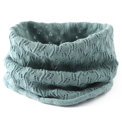 Men's summer scarf neck thin summer air-conditioned room cold protection neck scarf women's cotton sun protection pullover knitted versatile fog blue