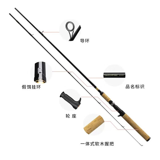 达亿瓦（DAIWA）SWEEPFIRE入门路亚竿进口轻量路亚钓竿超轻钓鱼竿 2.13米 702MHFS 直柄