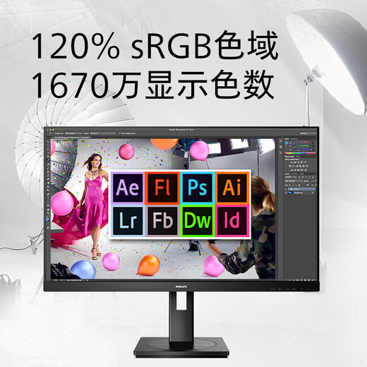 飞利浦（PHILIPS）27英寸 2K高清 办公显示器 100Hz高刷 HDR TUV低蓝光护眼 旋转升降 设计网课 电脑显示屏 275S9LRB