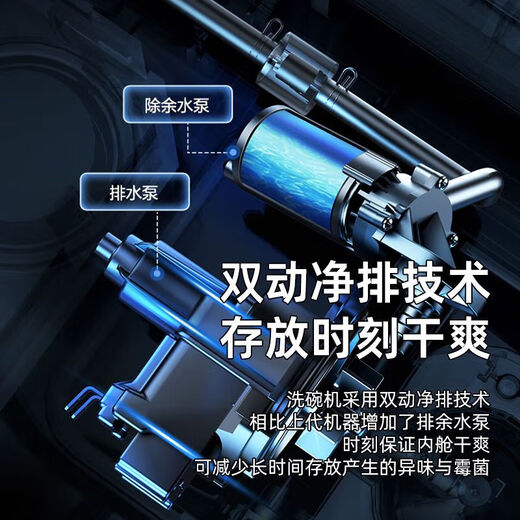 GREE 13 sets of large-capacity independent household dishwashers, fan hot air drying, 360-degree spray, seven washing modes DW-F13303 top (space gray)