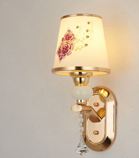 
Bedroom wall light 2021 new master bedroom, a pair of living room background wall staircase aisle modern light luxury crystal bedside lamp 702 double-head warm light one piece