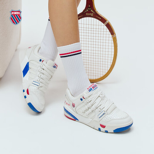 Kswiss [Même style pour le spectacle] Chaussures sportives pour hommes et chaussures pour femmes chaussures à bas à haut décontractées en cuir rétro SI-18 SLAM 8381 9275-202 Asparagus blanc / pur noir et le même style des femmes 37 est petite, recommandée pour prendre une taille plus grande