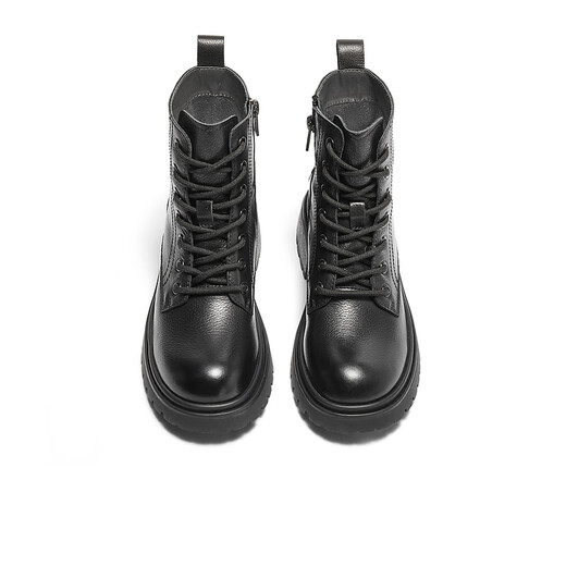 Senda Martin Boots para mujeres Año Nuevo Invierno Compañero Invierno Siguiente Motocicleta Botas cortas Cortas XFC01DD4 Negro Fleece 40