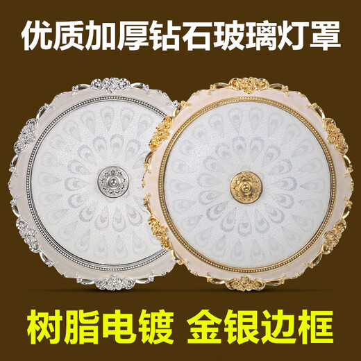 别墅大门口灯户外吸顶灯自建房大门口顶灯大门上的门灯LED欧式卧室灯简约现代客厅灯走廊过道灯阳台灯具 金30cm｜白光｜15w