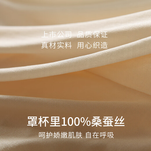 Jinsanta Underwear Jurchen Silk Mulberry Silk Simple, Stainless Glossy Comfortable Bra Skin Tone 1105 L