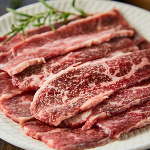 Tianpu Leshi Australian original cut M3 snowflake barbecue slices 200g grain-fed Angus beef slices barbecue fresh imported fat beef slices