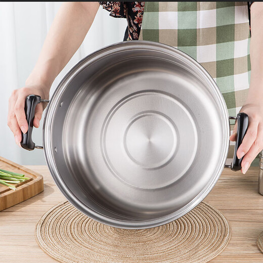 Meidu thickened stainless steel double-layer steamer household pot soup pot steamed buns steamed fish pot induction cooker gas stove large capacity gas stainless steel double-layer steamer 26cm