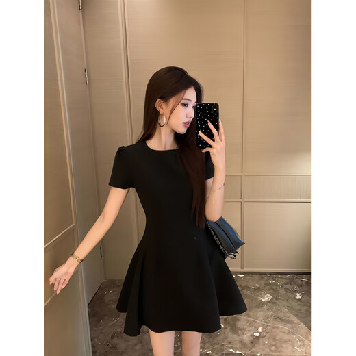 Garnuo grünes kurzärärmiges Kleid für Frauen Sommer Französisch Temperament Kleine High-End-Kleid-Rock Taille Huging Short Rock Green [kurze Ärmel kurzer Stil] S [80-100jin [Jin ist 0,5 kg]]