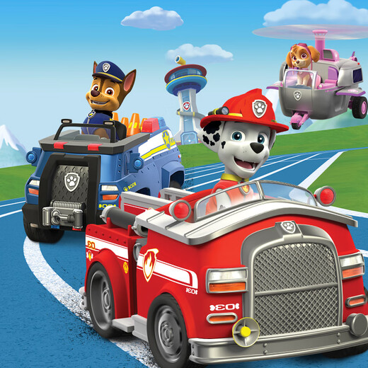 PAW PATROL PAW Patrol Toy Furry Fire Truck Toy Car Dog Patrol Car Birthday Gift for Boys and Girls 3-6 Years Old