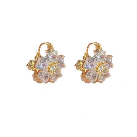 Twin flowers, lotus pond, moonlight flowers, double-sided sweet earrings for women, personalized opal, elegant earrings and earrings, main picture