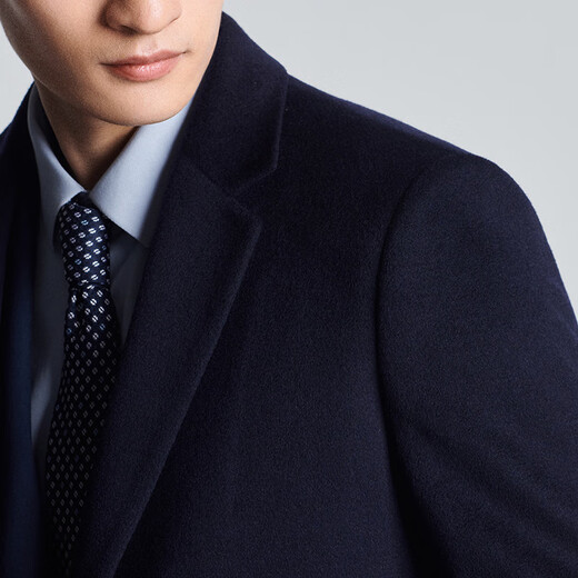 Annonce Bird Coat Vêtements pour hommes [Cachemire chaud] Automne Men's Business Formel Wear Chester Laine Coat Veste Top Nanny Blue L -48 (175/96)