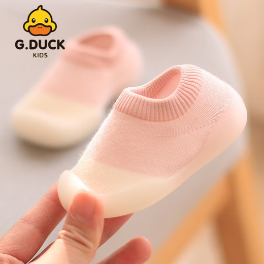 G.DUCKKIDS小黄鸭地板袜儿童袜套宝宝防滑厚底学步室内春秋冬小童袜子鞋婴儿 袜子鞋黄色 22/23码建议脚长13厘米