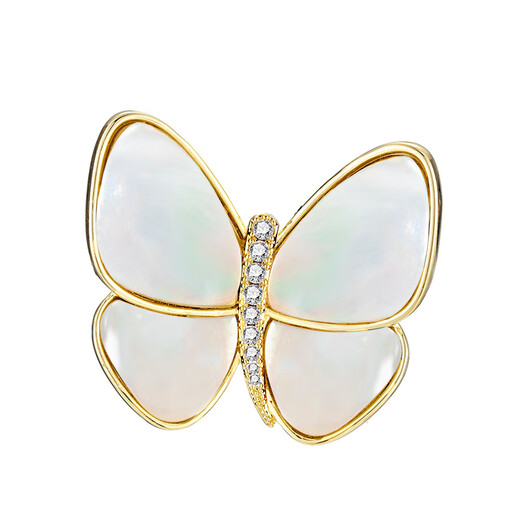 Qlady butterfly brooch, high-end female brand, corsage, suit, anti-exposure, mother-of-pearl brooch, silk scarf buckle, birthday gift for elders