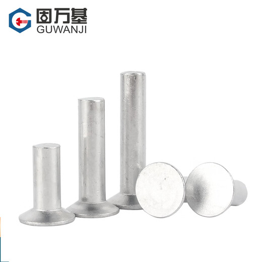 固万基 沉头铆钉GB 869 不锈钢304沉头实心铆钉铝平帽敲击式平锥头铜卯钉紧固件大全 M6x20[50个]铝