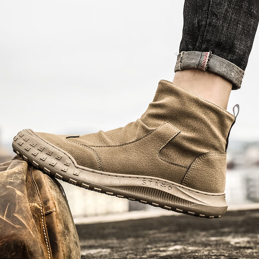 Changxiang Huili Herrenschuhe, wasserdichte und rutschfeste Arbeiten im Frühjahr und Sommer, Arbeit und Arbeit auf dem Baustand, leichte Arbeitschuhe für Männer, Sportschuhe, Martin-Stiefel, Khaki 40
