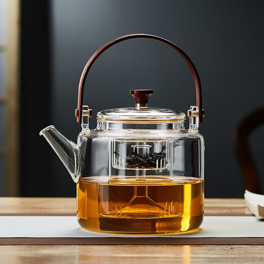 Mesni glass tea brewing pot, spray tea steaming pot, steaming and boiling one-piece teapot, kung fu tea set, steaming and boiling one-piece pot