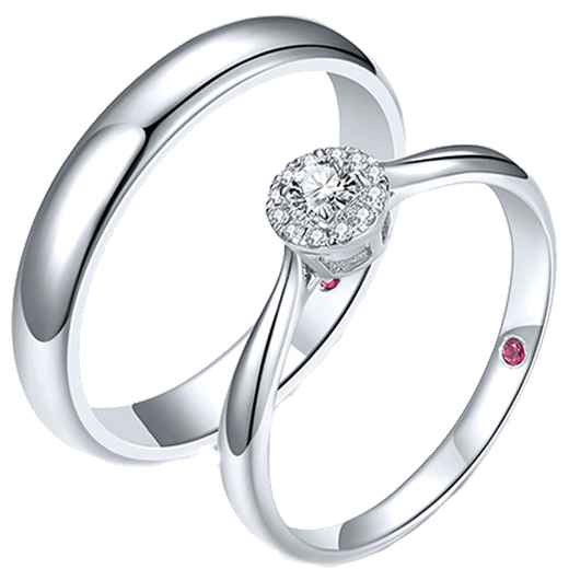 EothPT950 Platinum Moissanite Diamond Couple Ring Girls Pair Ring Men's Valentine's Day Birthday Gift for Girlfriend (Pair) PT950 Platinum Couple Ring + Certificate