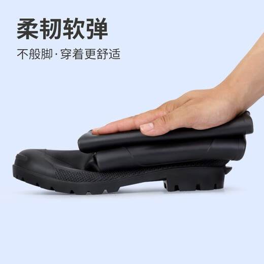 Weier Dun Regenstiefel Herren-Mitte Regenschuhe bequeme Tragenresistente schmutzresistente Anti-Rutsch-Rutsch-Regenstiefel wasserdichte Schuhe Regenstiefel [schwarzer Mid-Call] 40
