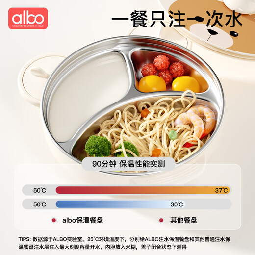 
Albo Bear Dinner Plate + Stainless Steel Elbow Spoon Fork Set