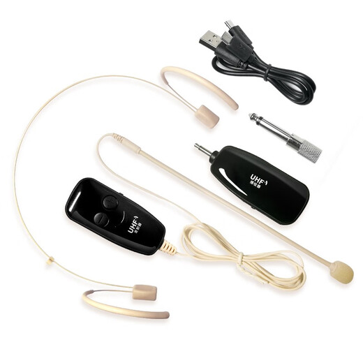 Xiexunda Wireless Microphone Host's Same Style Little Bee Amplifier with Invisible Color Headset Trolley Speaker Earhook Headset Microphone Special for Dance Yoga Teachers Lightweight (One Drag and One Microphone) Sports Color Binaural Hanging Wireless Microphone UHF Standard Configuration + Charging Head + Amplifier