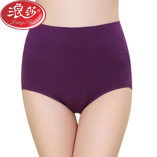 Langsha Damen Pure Cotton High Taille Höschen großgröße Bauchheizungshelf-Körper-Body-Beauty und bequeme Shorts Slips 1076 gemischte Farbe 4 Streifen 2xL (Empfohlener Taillenumfang von 2,4 bis 2,8 Fuß)