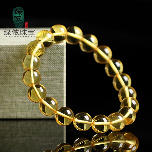 Lv Nong Jewelry Purifying Gold Amber Bracelet 108 Buddha Beads Bracelet for Men and Women, Single Circle Bracelet with a Diameter of About 6mm