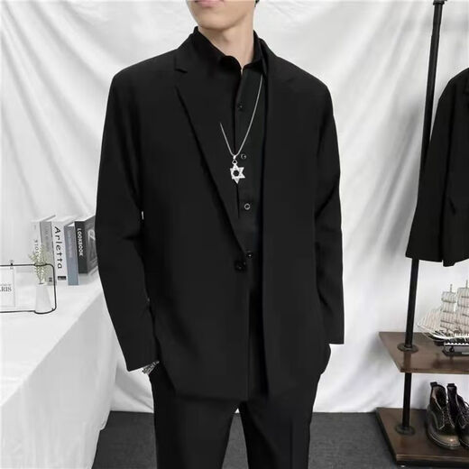 Peintures: British Yuppie Men's Clothing Automne and Winter Black Suit Trendy Men's's Suit Spring and Automne New Men's Veste Business Formal Wear Using Loose Handsome Veste Set Automne Automne Men's Three Set's Men's Tree It
