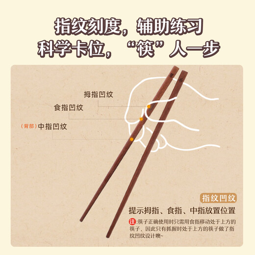 树可儿童筷子小孩宝宝训练筷2岁三3岁6岁专用6一12岁木筷练习学习