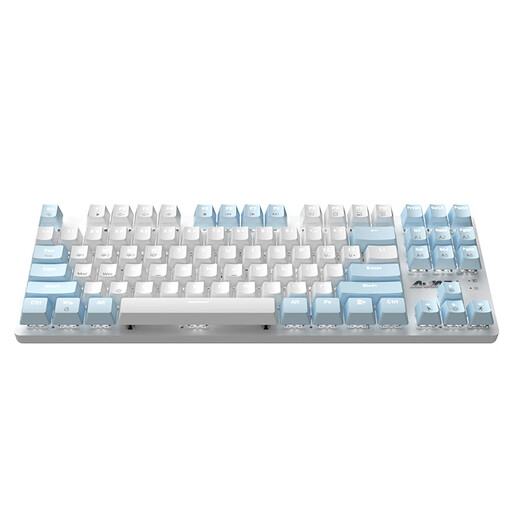 Black Jue (AJAZZ) 87-key mechanical keyboard Bluetooth wireless three-mode game office typing desktop computer laptop portable charging male and female wired LOL chicken e-sports mouse set blue axis blue white light (2.4G wireless + Bluetooth + wired)