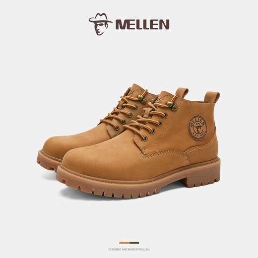 Minglang Mellen Martin Boots Herrenstiefel vielseitige Retro-Arbeitskleidung gelbe Stiefel Paare Paiteln Schneestief