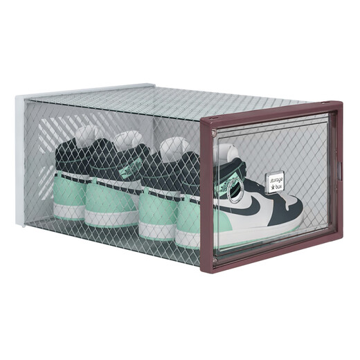 RSRDDY shoe box storage box transparent drawer-type dormitory home internet celebrity shoe rack cabinet shoe artifact space-saving plastic dustproof 25x37x18cm hard front and rear covers with stronger load-bearing rose gold large d