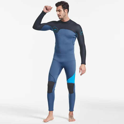 Dianou 2025 new men's winter swimming wetsuit thickened warm surfing suit snorkeling suit diving long-sleeved one-piece swimsuit SBT 1283 black 1.5mm 2XL