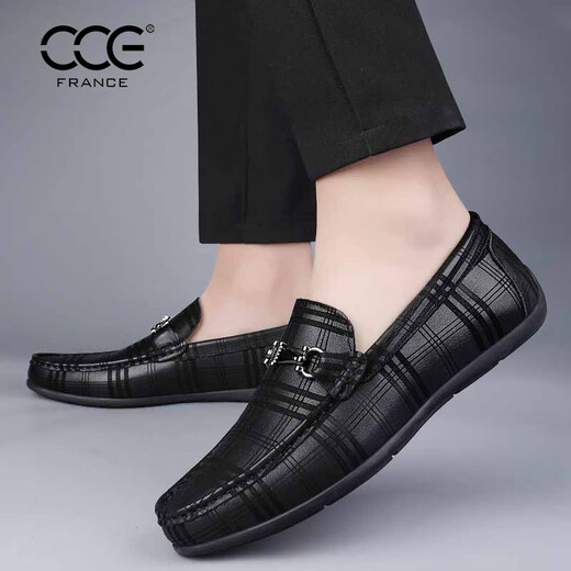 CCE Men's's Chaussures Généhes en cuir Mode crocodile motif de bonnet Chaussures paresseuses en une étape British Soft-Soft Soft Soft
