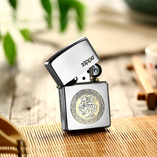 ZIPPO【】之宝正版原装打火机十二生肖磨砂雕刻国风剪纸专属款 银色-狗(DY9902US) 磨砂